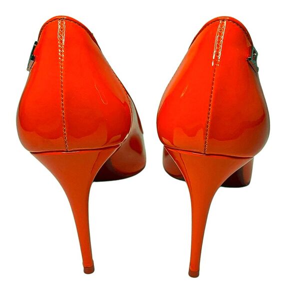 Christian Louboutin Sporty Kate 85 Patent Pumps Sunrise Orange Size 37.5 Heels - Picture 11 of 14